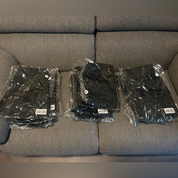 Black Mesh Gym Shorts. Deep Pockets with white drawstring. - Picture 2 of 4